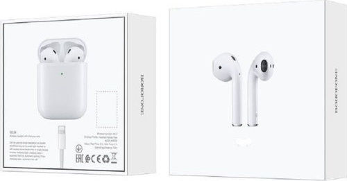 Borofone BW01 Plus Earbud Bluetooth Handsfree Earphones with Charging Case White view 4