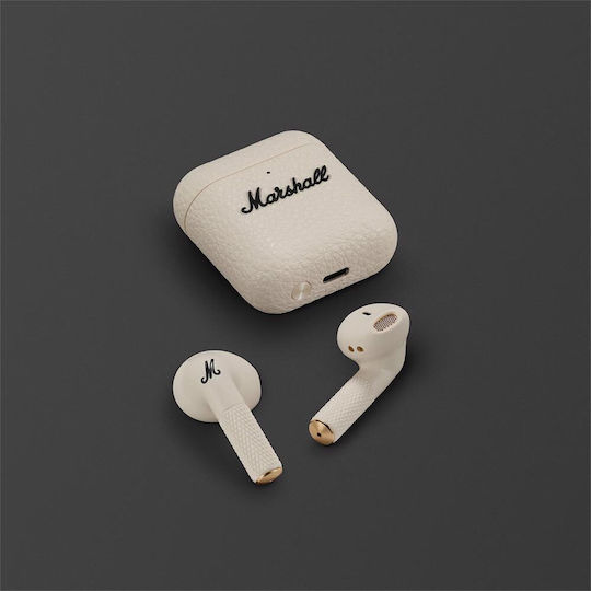 Marshall Minor IV Earbud Bluetooth Handsfree Earphones with Sweat Resistance and Charging Case Cream vue 2