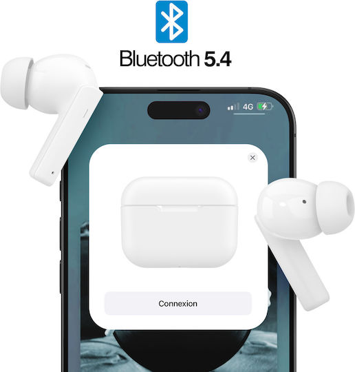 Akashi ALTANCBUDS2WH In-ear Bluetooth Handsfree Earphones with Charging Case White view 3