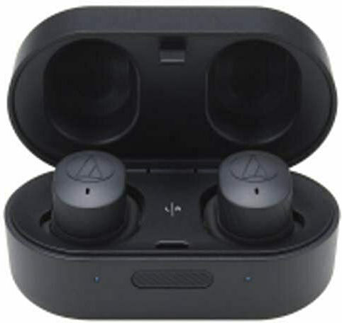 Audio Technica ATH-SPORT7TW In-ear Bluetooth Handsfree Earphones with Charging Case Black view 3