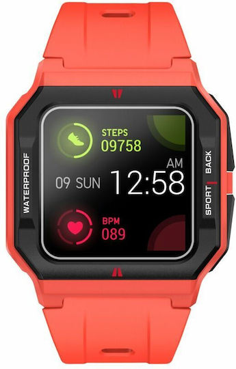Radiant 41mm Smartwatch with Heart Rate Monitor (Red)