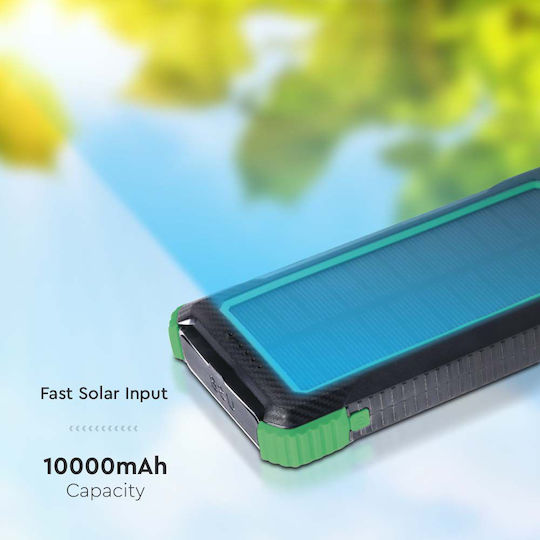 V-TAC Solar Power Bank 10000mAh 10W with USB-A Port Black vue 7