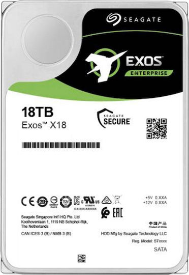 Seagate Exos X18 18TB HDD Hard Drive 3.5" SAS 3.0 7200rpm with 256MB Cache for NAS / Server ST18000NM004J view 3