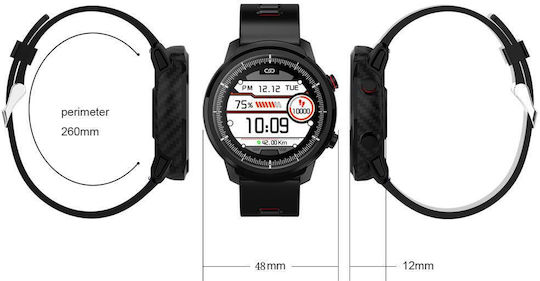 Kingwear S10 Plus Stainless Steel 48mm Smartwatch with Heart Rate Monitor (Black) view 4