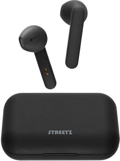 Streetz True Wireless Semi-in-ear Earbuds With Charging Case Bluetooth Handsfree Earphones with Charging Case Black