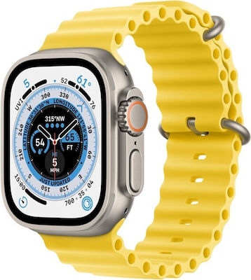 Apple Watch Ultra Titanium 49mm Waterproof with eSIM and Heart Rate Monitor (Yellow Ocean Band) view 4