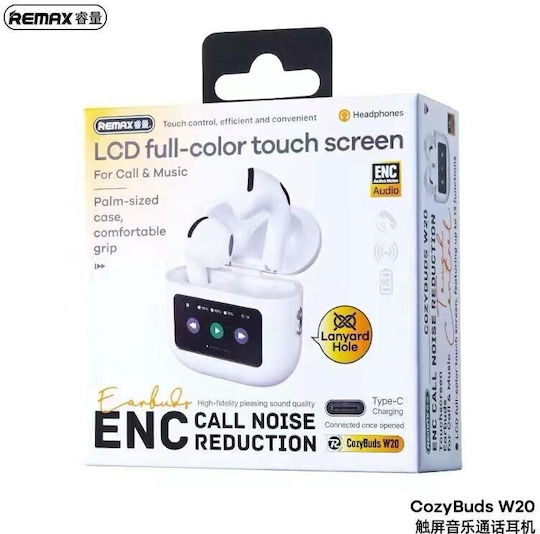 Remax CozyBuds W20 Bluetooth Handsfree Earphones with Charging Case White view 2