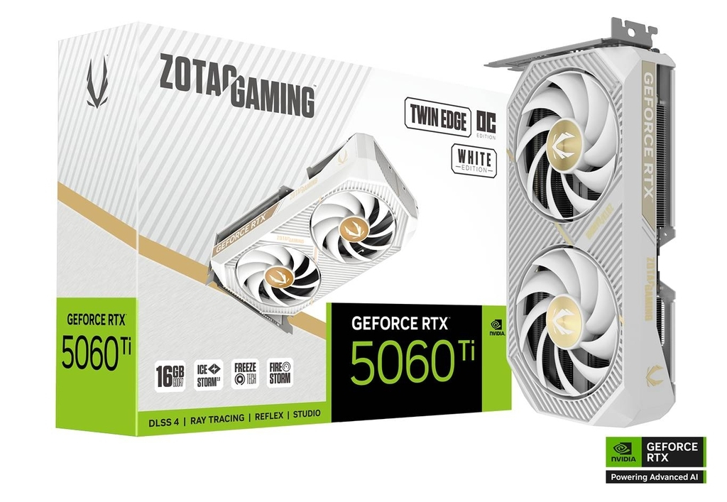 Zotac GeForce RTX 5060 Ti 16GB GDDR7 Twin Edge OC White Graphics Card ZT-B50620Q-10M view 1