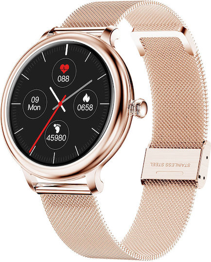 Rubin Gold Smartwatch Idealstore Full Hd 1.09-inch Screen 240x240 Resolution Blood Pressure Heart Rate Monitoring Ip68 Water Resistant Bluetooth Call Answering Multi-sport Mode Android Ios Operating System view 1