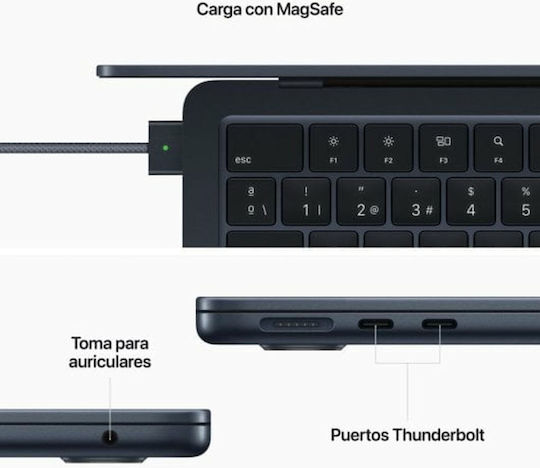 Apple MacBook Air 13.6" (2022) QHD+ (M2-8‑core/16GB/256GB SSD) Midnight (ES Keyboard) view 7