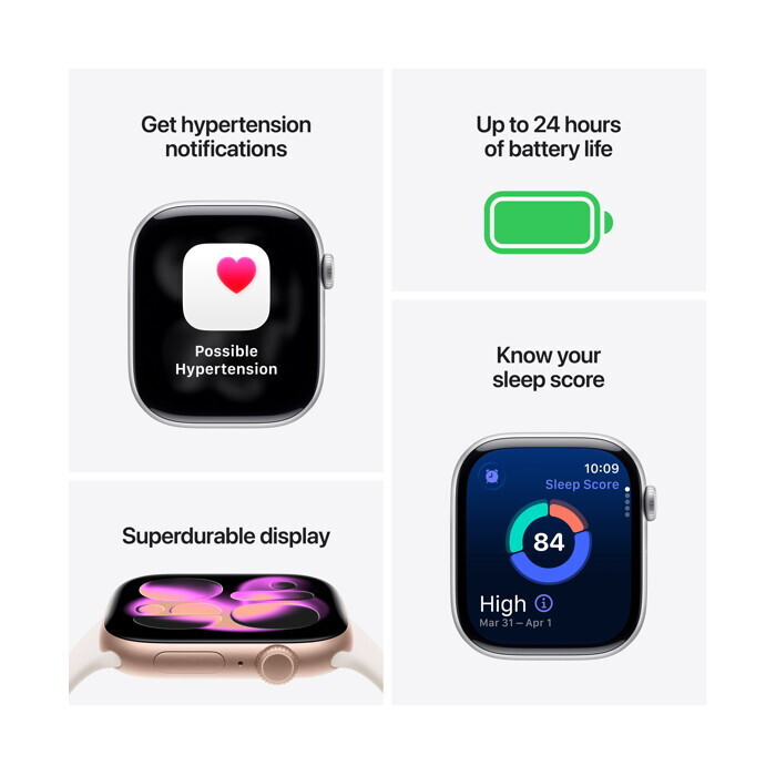 Apple Watch Series 11 Aluminium 46mm Waterproof with eSIM and Heart Rate Monitor (Jet Black Aluminium Case with Black Sport Band - S/M) view 2
