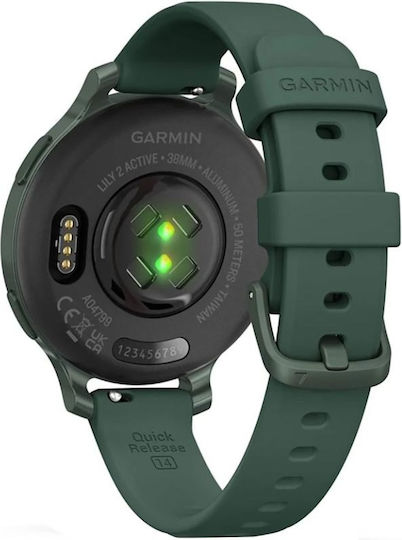 Garmin Lily 2 Active Aluminium 38mm Waterproof Smartwatch with Heart Rate Monitor (Jasper Green) view 4