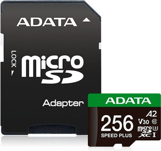 Adata microSDXC 256GB U3 V30 A2 UHS-I 180MB/s with Adapter view 1