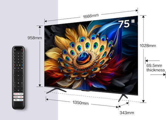 TCL Smart Television 75" 4K UHD QLED 75C655 HDR (2024) view 2