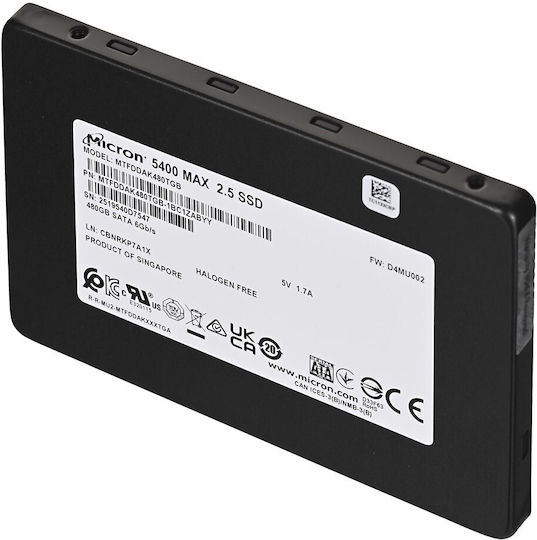 Micron Micron 5400 Max SSD 480GB 2.5'' SATA III Connection MTFDDAK480TGB-1BC1ZABYYT view 5