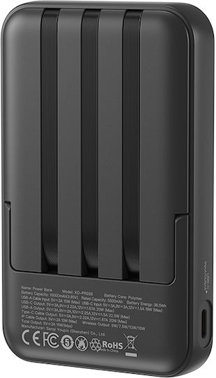 XO PR288 Power Bank 10000mAh 15W Black view 3