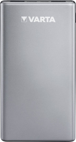 Varta Fast Energy Power Bank 20000mAh 18W with 2 USB-A Ports and USB-C Port Quick Charge 3.0 Silver
