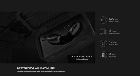 Jabees Beebud In-ear Bluetooth Handsfree Earphones with Charging Case Black view 6