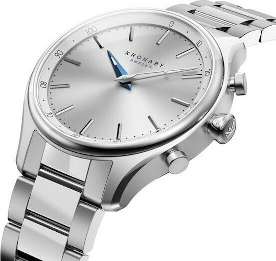 Kronaby Sekel Hybrid Stainless Steel 38mm Waterproof Smartwatch (Silver) view 4
