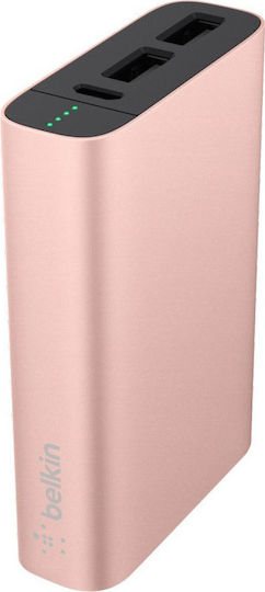 Belkin Mixit Power Bank 6600mAh with 2 USB-A Ports Rose Gold