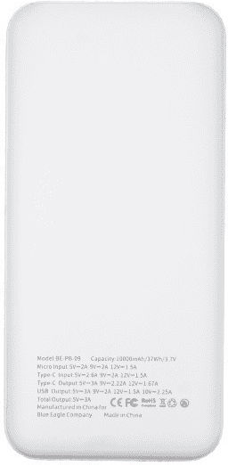 Blue Eagle Be-pb-09 Power Bank 10000mAh White view 2