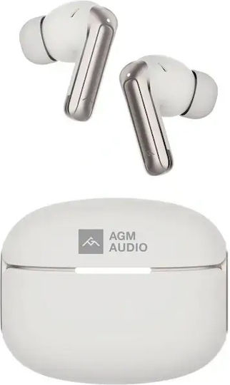 AGM Buds 8 Bluetooth Handsfree Earphones with Sweat Resistance and Charging Case Beige view 1
