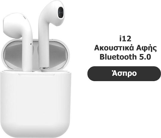 SPM I12 Earbud Bluetooth Handsfree Earphones with Charging Case White view 2