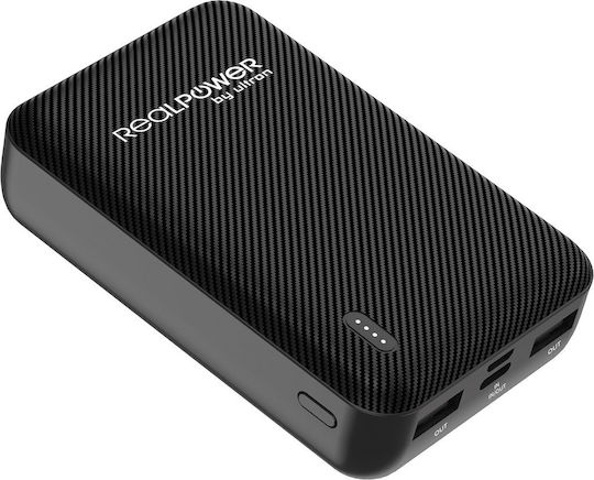 RealPower PB-10000 Mag+Watch MagSafe Power Bank 10000mAh with USB-C Port Power Delivery Black