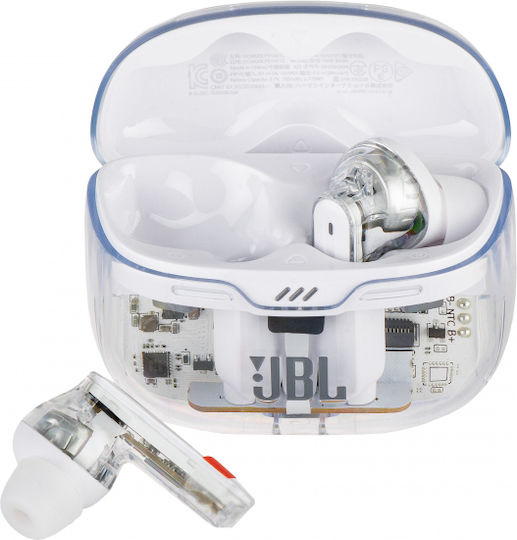 JBL Tune Beam Ghost Edition In-ear Bluetooth Handsfree Earphones with Sweat Resistance and Charging Case White