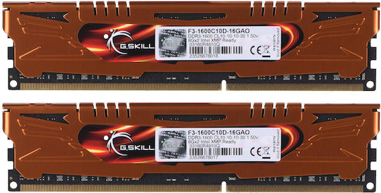 G.Skill Ares DDR3 16GB RAM with 2x8GB Modules and Speed 1600 for Desktop F3-1600C10D-16GAO vue 2