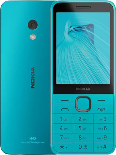 Nokia 235 4G (2024) Dual SIM Mobile with Buttons (Greek Menu) Blue view 1