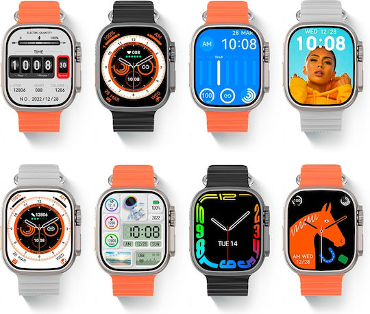 NO.1 DT8 Ultra+ Smartwatch with Heart Rate Monitor (Orange) view 4