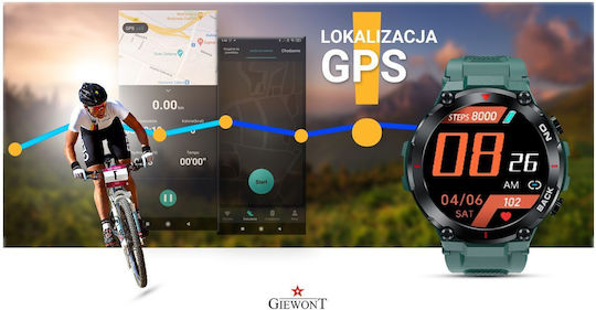 Giewont GW460 Smartwatch with Heart Rate Monitor (Sea Green) view 3