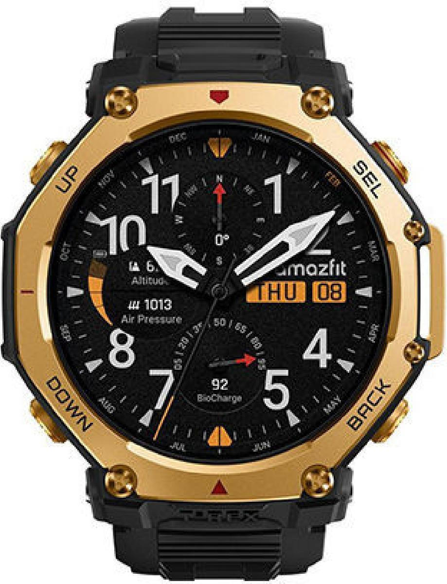 Amazfit T-Rex 3 Pro Titanium 44mm Waterproof Smartwatch (Black / Gold) view 1
