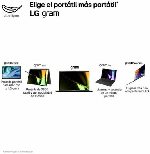Laptop LG 16Z90S-G.AD76B 16" IPS UHD (Ultra 7-155H/32GB/512GB SSD/W11 Home) (ES Keyboard) vue 8
