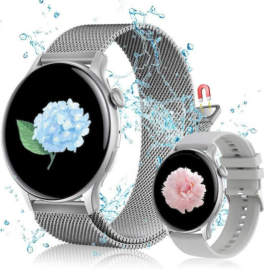 JANOLTY RLQA Smartwatch with Heart Rate Monitor (Silver)