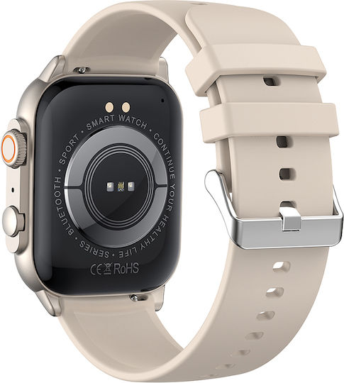 XO J9 Smartwatch with Heart Rate Monitor (Beige) view 3