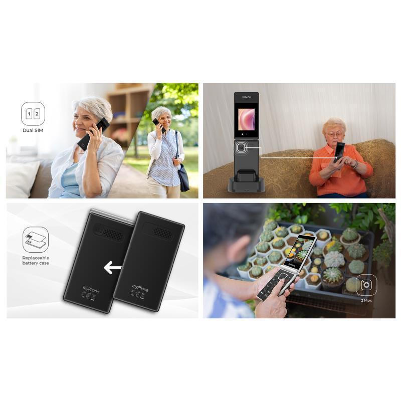 MyPhone Tango 2 LTE Dual SIM Mobile with Large Buttons Black view 2