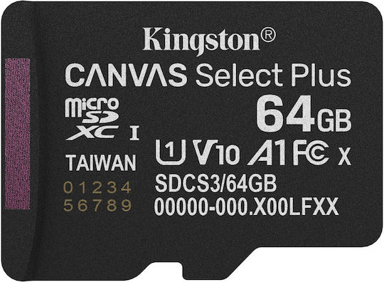 Kingston Canvas Select Plus microSDHC 64GB U1 V10 A1 UHS-I 100MB/s with Adapter view 7