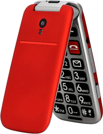 Artfone CF241A Dual SIM Mobile with Buttons Red view 1