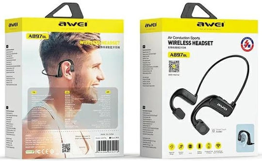 Awei A897BL Open Ear Bluetooth Handsfree Earphones with Sweat Resistance Black view 7