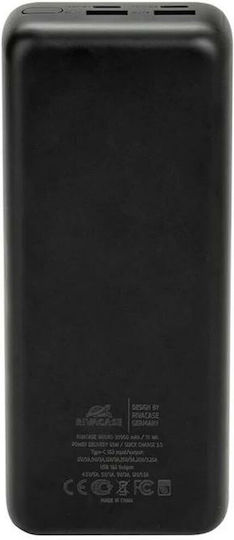 Rivacase VA1080 Power Bank 30000mAh 65W with USB-A Port and USB-C Port Power Delivery / Quick Charge 3.0 Black vue 4