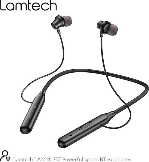 Lamtech LAM111757 In-ear Bluetooth Handsfree Earphones with Sweat Resistance Black vue 3