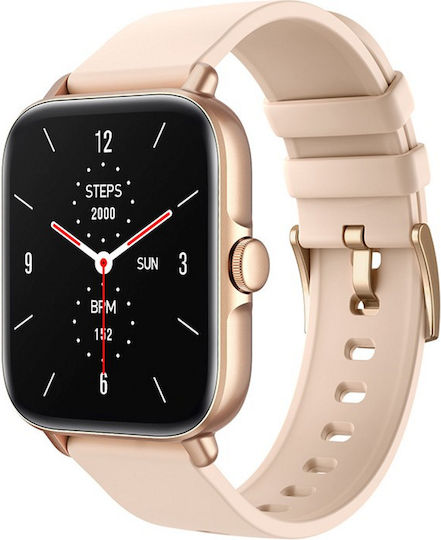 Techno Gold Smartwatch Idealstore Full Hd 1.7 Inch Screen 280x280 Resolution Blood Pressure Heart Rate Monitoring Ip67 Water Resistant Bluetooth Call Answering Multi-sport Mode Android Ios Operating System view 1