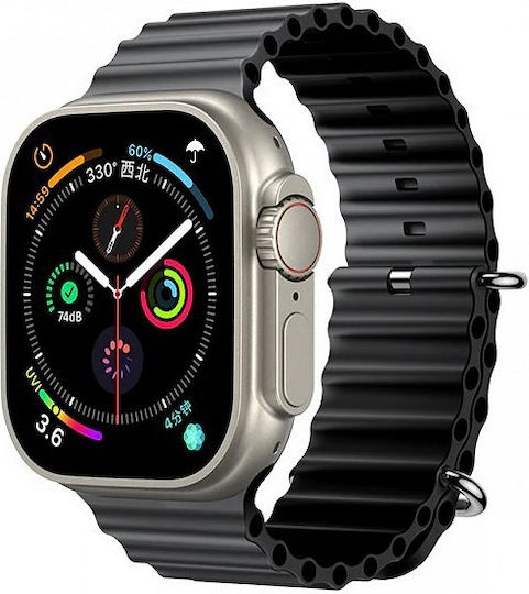 8 Ultra Smartwatch with Heart Rate Monitor (Black)