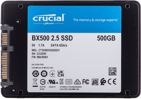 Crucial BX500 SSD 500GB Type 2.5'' with SATA III Connection CT500BX500SSD1 view 5