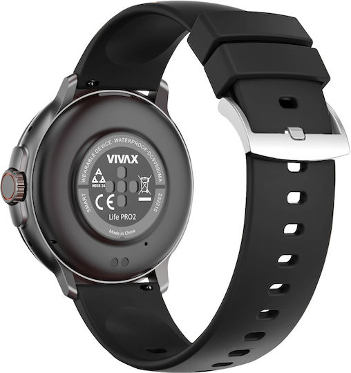 Vivax Life PRO2 Aluminium Smartwatch with Heart Rate Monitor (Black) view 4