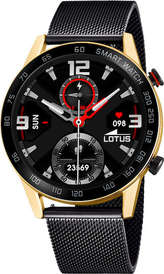 Lotus Watches Aluminium 45mm Smartwatch with Heart Rate Monitor (Black)
