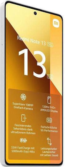 Xiaomi Redmi Note 13 NFC 5G Dual SIM (8GB/256GB) Arctic White view 2