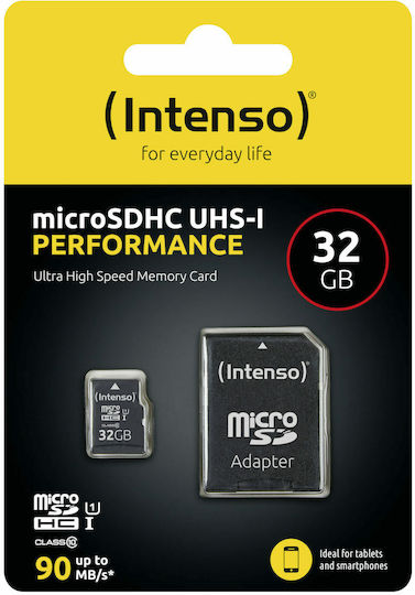 Intenso Performance R90 microSDHC 32GB U1 UHS-I 90MB/s with Adapter vista 3